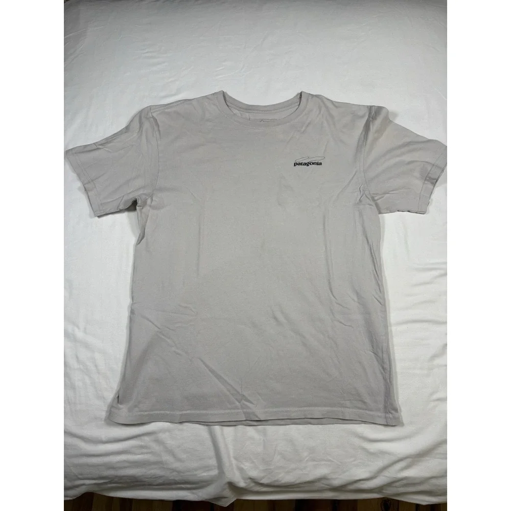 Vintage 90s Patagonia Tarpon Fish T Shirt Made in USA Organic Cotton Grey Mens